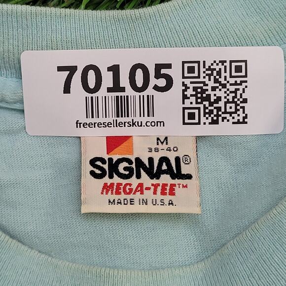 Vintage 1988 Habitat Softwear Alaska Wolf Shirt Medium 20x26 Light Blue USA - Picture 16 of 16